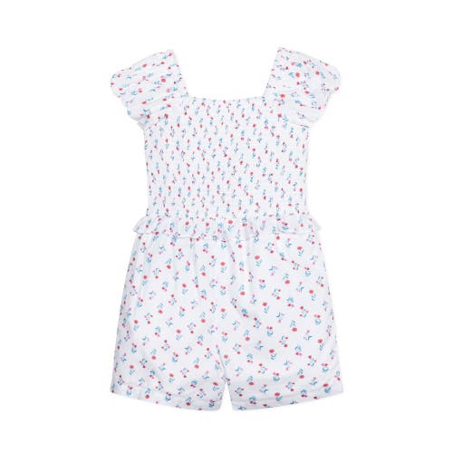 HOPE & HENRY HOPE & HENRY GIRLS' ORGANIC PUFF SLEEVE SMOCKED ROMPER, KIDS