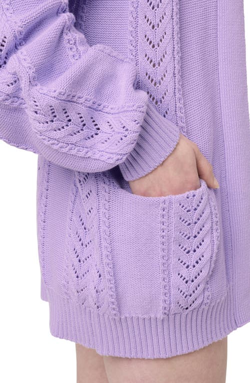 Florence By Mills Pointelle Stitch Cardigan In Millie Lavender