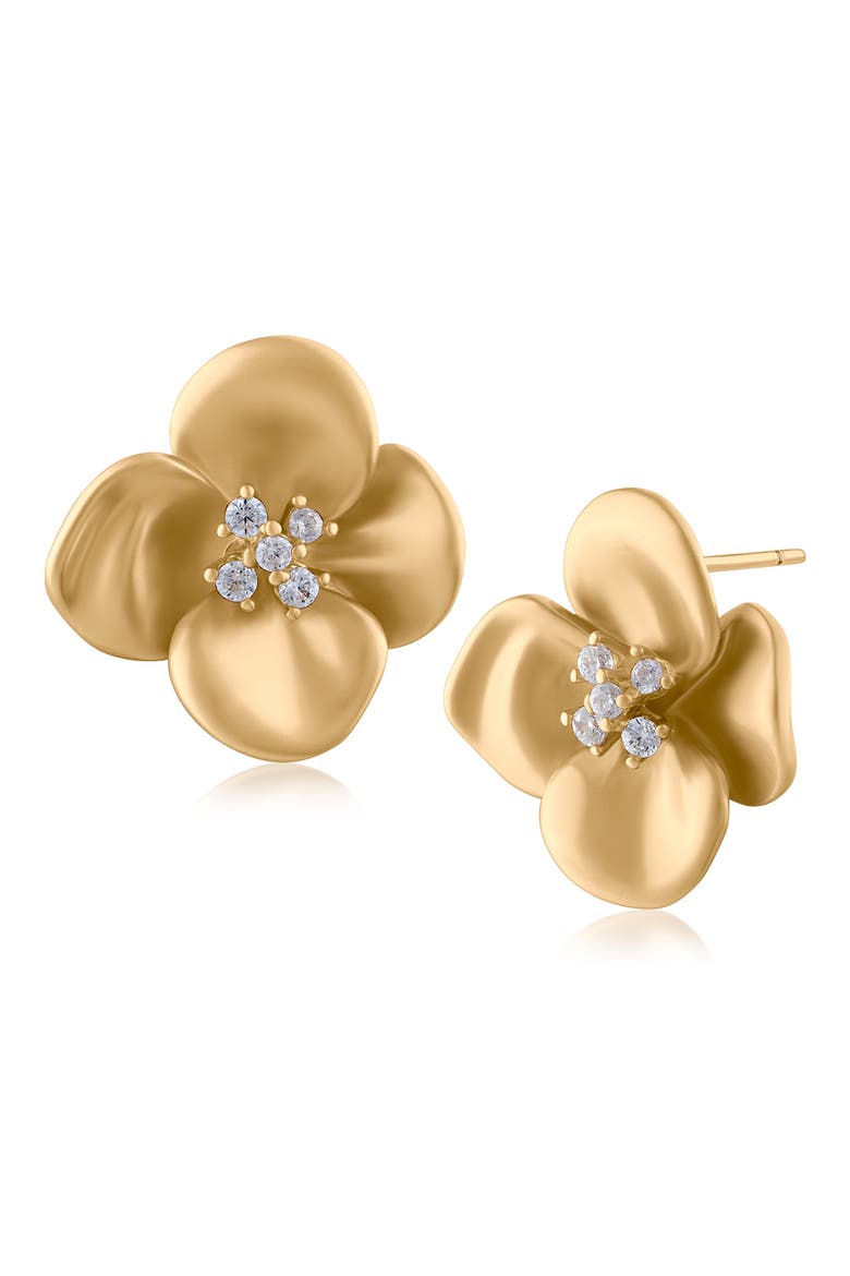 Crystal Daisy Stud Earrings (Nordstrom Exclusive), Main, color, CLEAR GOLD
