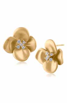 JARDIN Crystal Daisy Stud Earrings