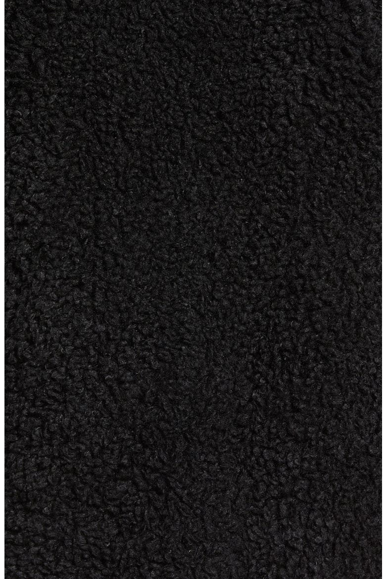 'Teddy Bear' Notch Collar Reversible Faux Fur Coat, Alternate, color, BLACK