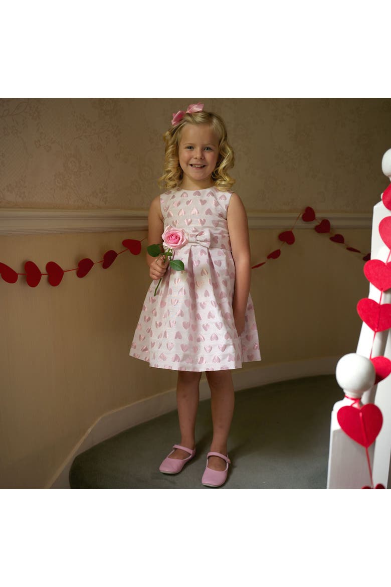 Sleeveless Heart Damask Dress, Alternate, color, Pink