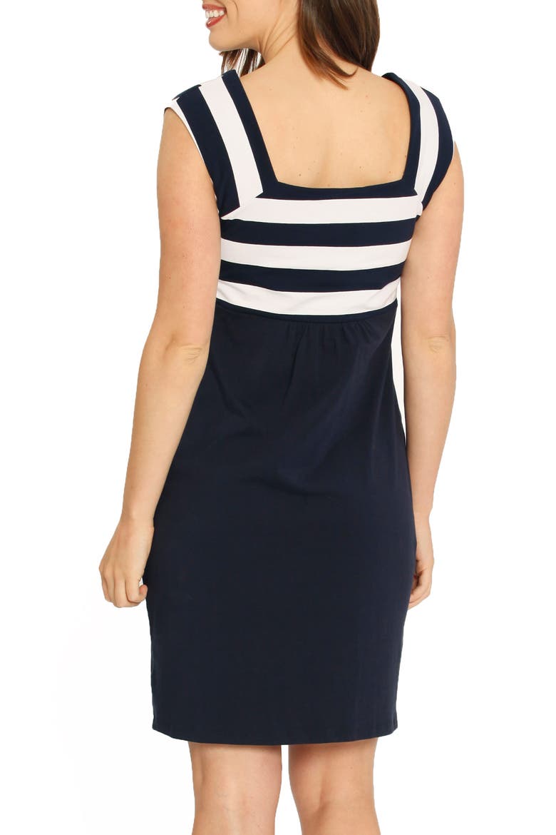 Fitted Stripe Maternity Dress, Alternate, color, NAVY