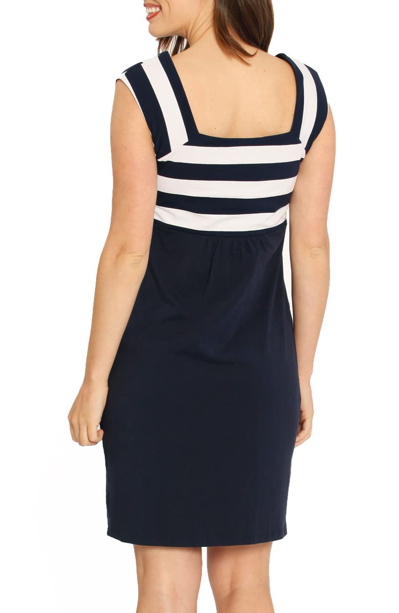 Angel Maternity Fitted Stripe Maternity Dress, Alternate, color,