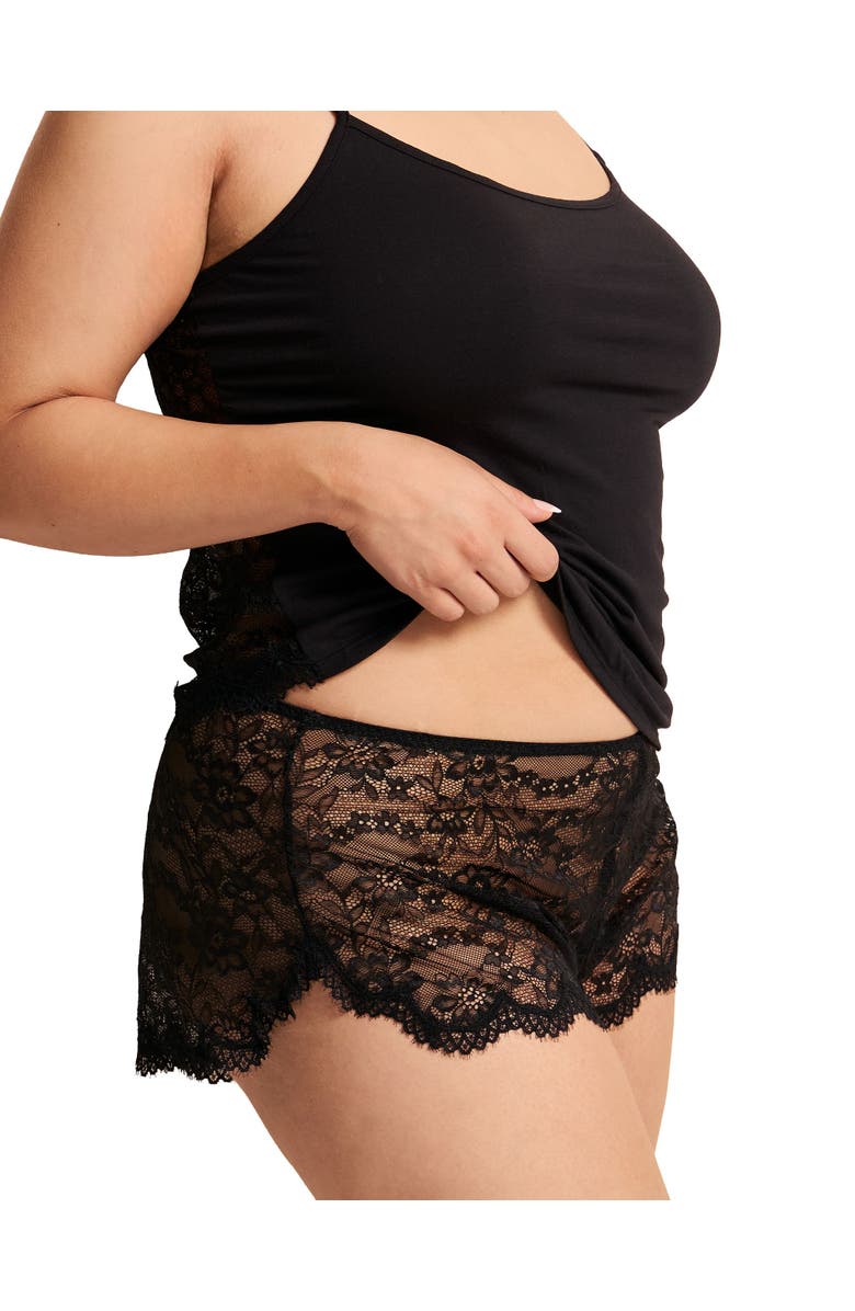 Adore Me Rain Cami & Shorts Set Lingerie, Alternate, color, Black