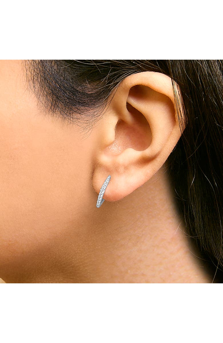 Haus of Brilliance 10K Gold 1/4 Cttw Lab Grown Diamond Heart Shaped Huggy Hoop Earrings, Alternate, color, White