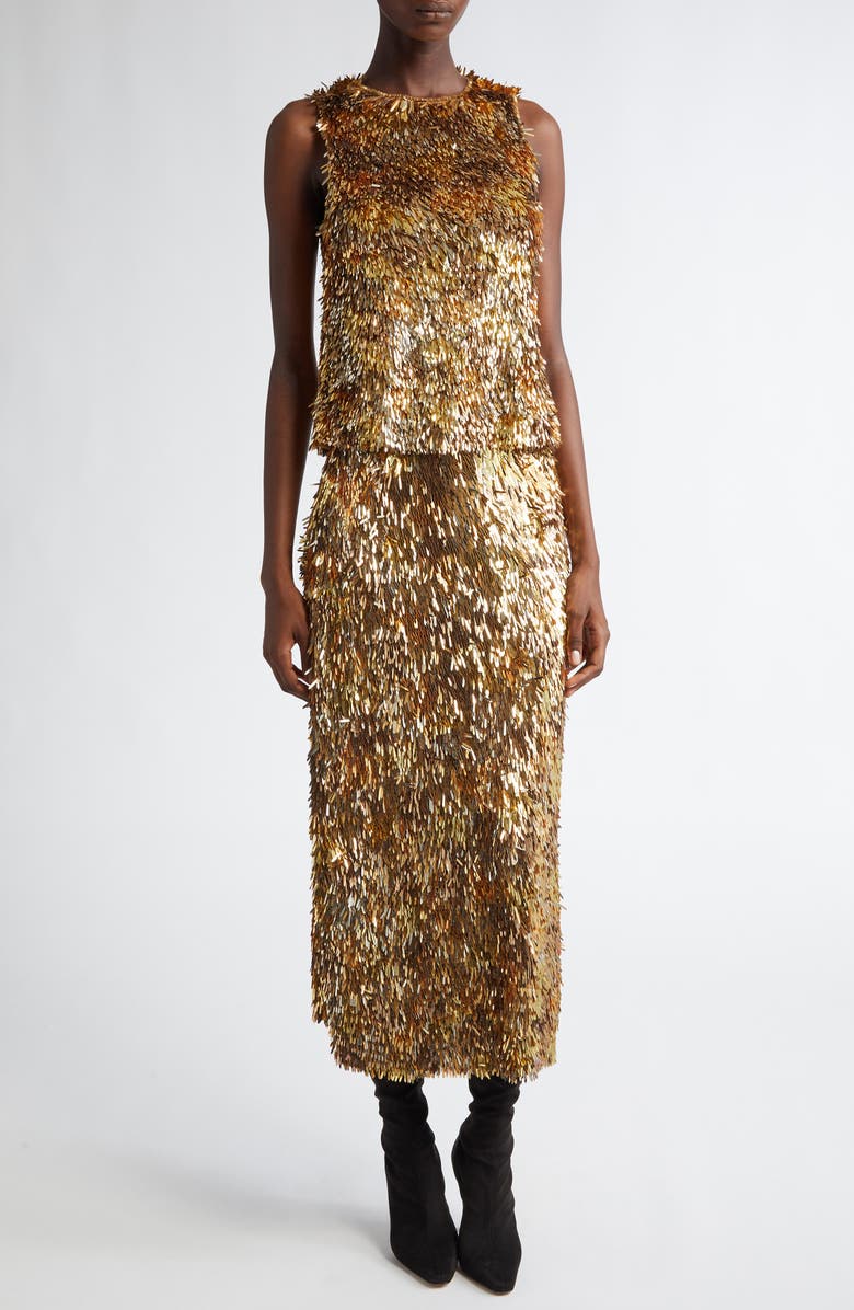 Ulla Johnson Beatriz Paillette Top, Alternate, color, Gilt