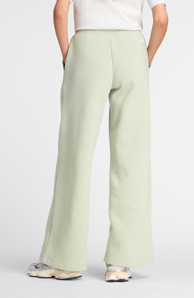 New Balance Linear Heritage Wide Leg Fleece Pants, Alternate, color, Green