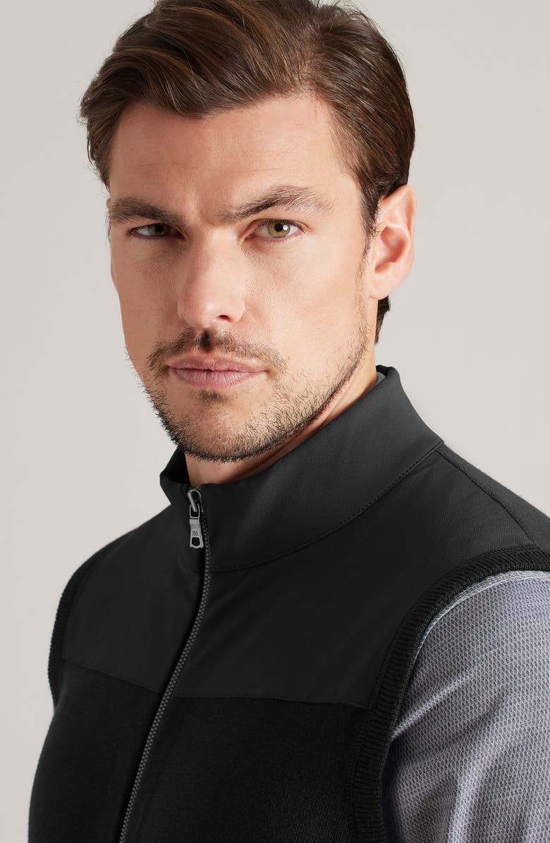 Rhone Commuter Zip Sweater Vest, Alternate, color, Black