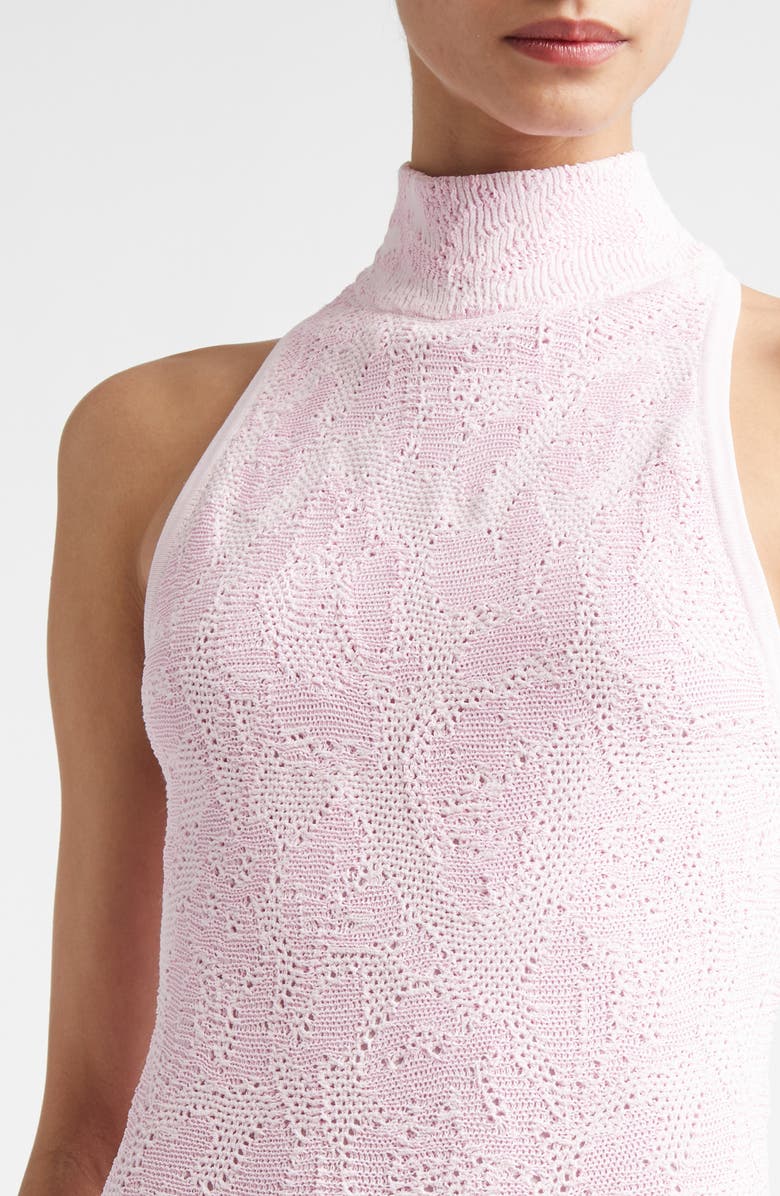 ST. JOHN Floral Jacquard Turtleneck Trumpet Gown, Alternate, color, 