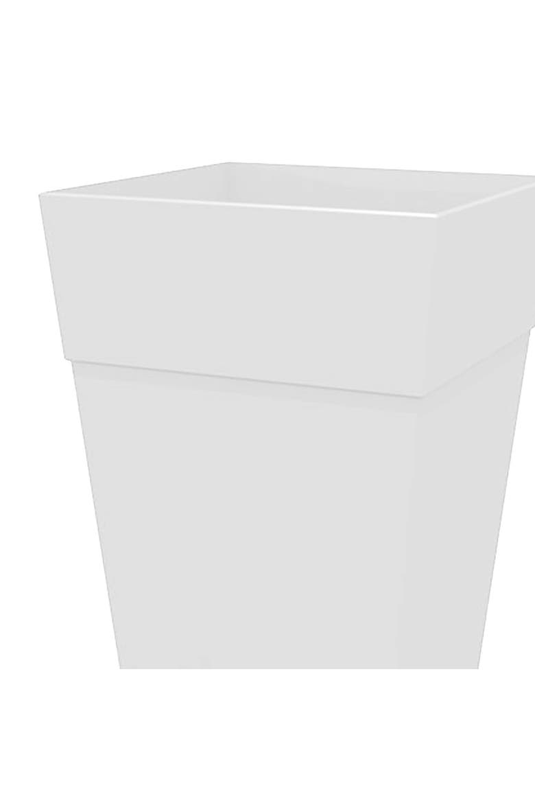 25 Inch Tall Finley Tapered Square Planter, Casper White, Alternate, color, White