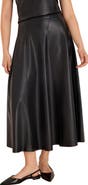 NIC+ZOE Faux Leather Seamed Midi Skirt