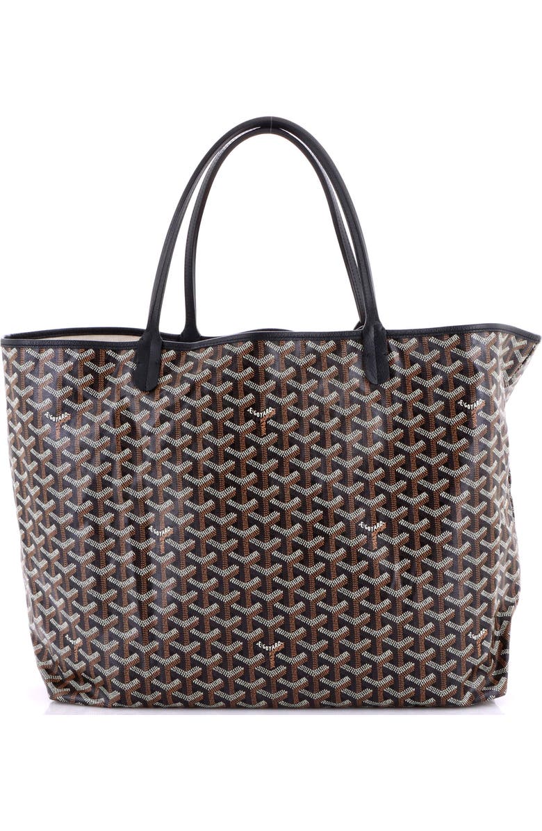 Pre-Owned Goyard Saint Louis Tote Coated Canvas GM, Main, color, Black