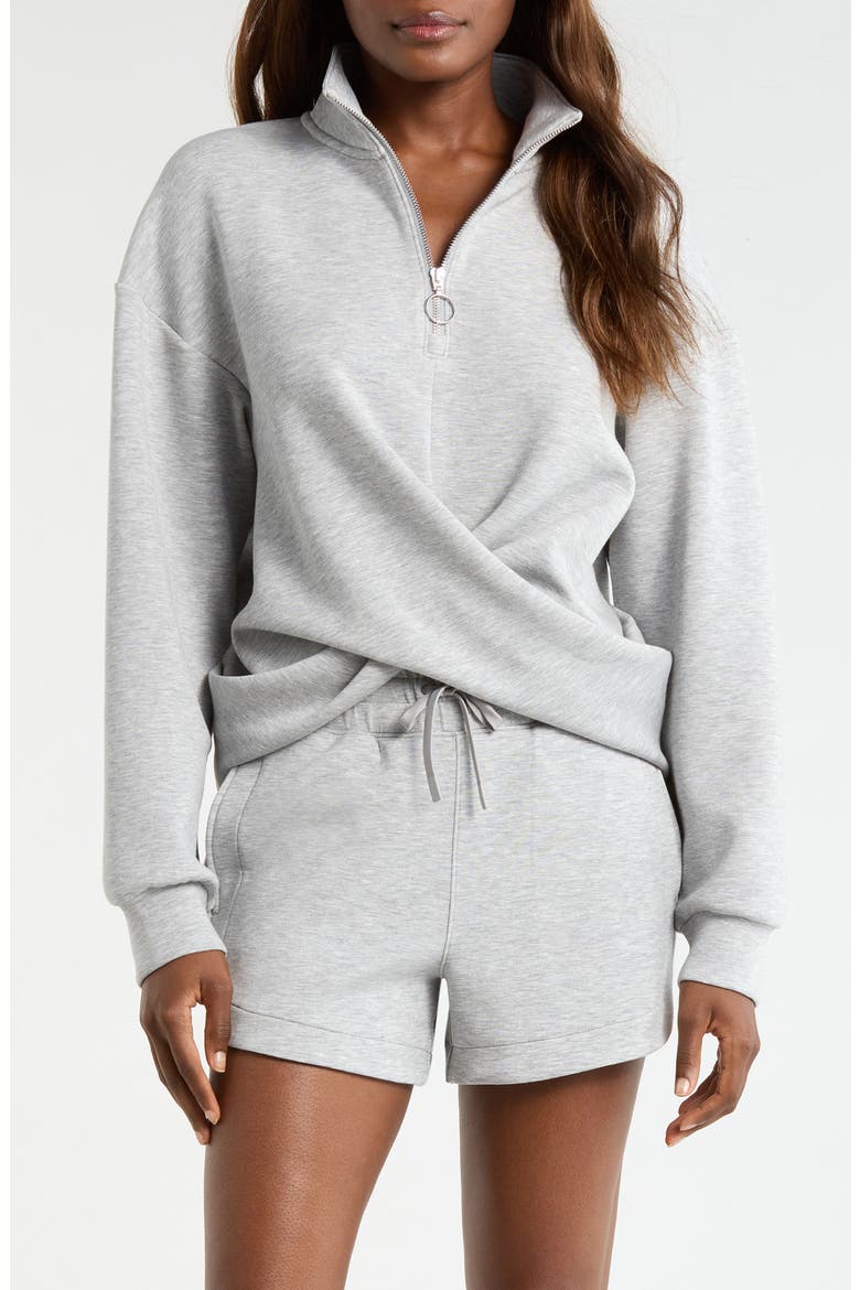 Dreamweave Crossover Quarter Zip, Main, color, HEATHER CONCRETE