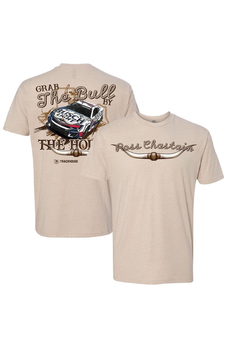 Trackhouse Racing Team Collection Men's Trackhouse Racing Team Collection  Natural Ross Chastain Busch Light Grab the Bull By The Horns Car T-Shirt, Main, color, 