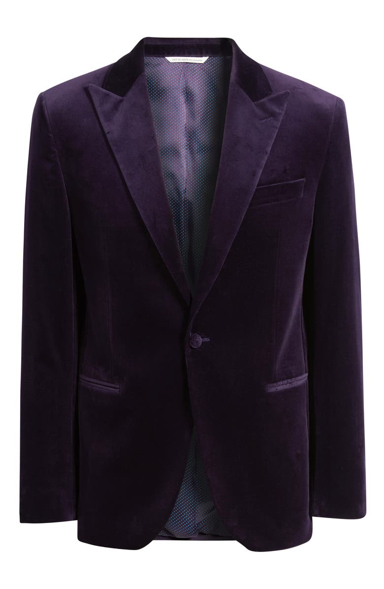 Jack Victor Erie Purple Stretch Velvet Dinner Jacket, Alternate, color, Plum