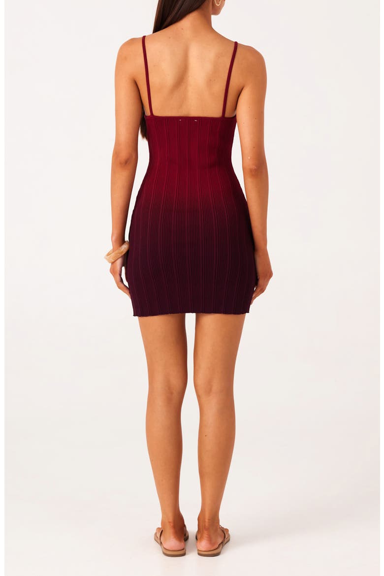 Odessa Ombré Variegated Rib Minidress, Alternate, color, BURGUNDY OMBRE
