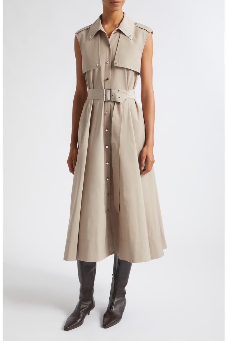 Gail Button Front Midi Dress, Main, color, TAUPE