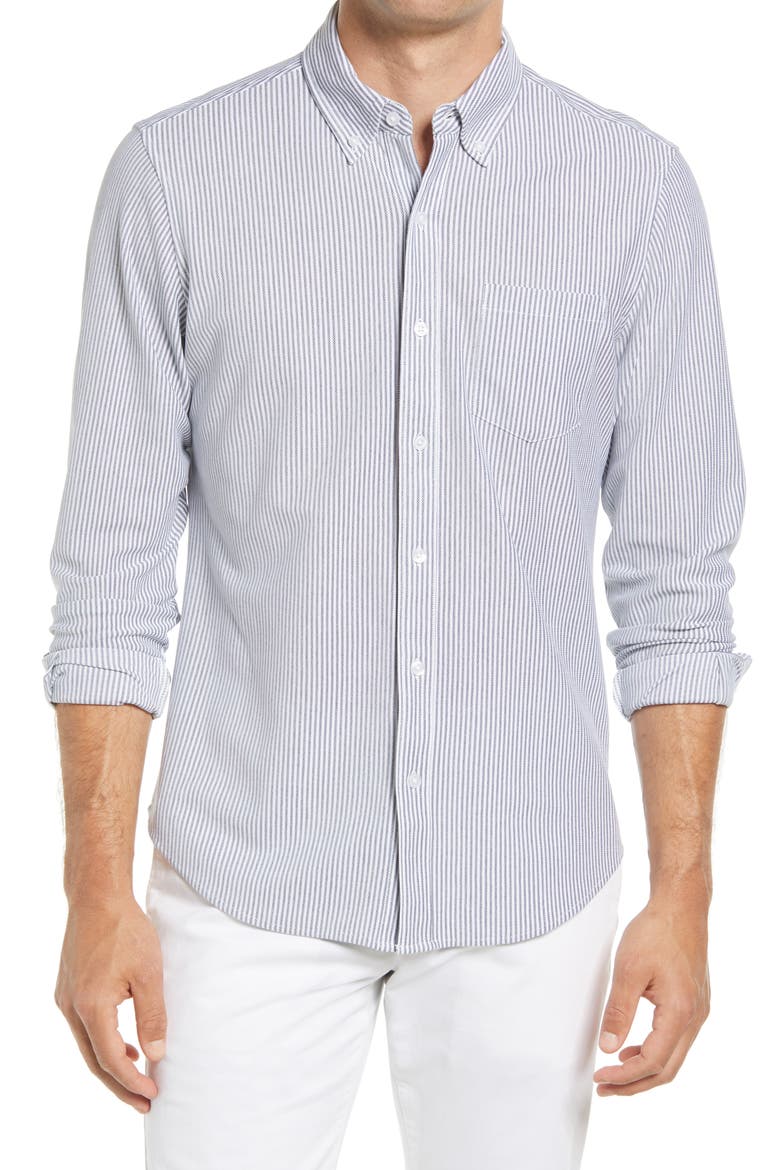 Slim Fit Button-Down Shirt, Main, color, CHELSEA STRIPE BLUE/ WHITE