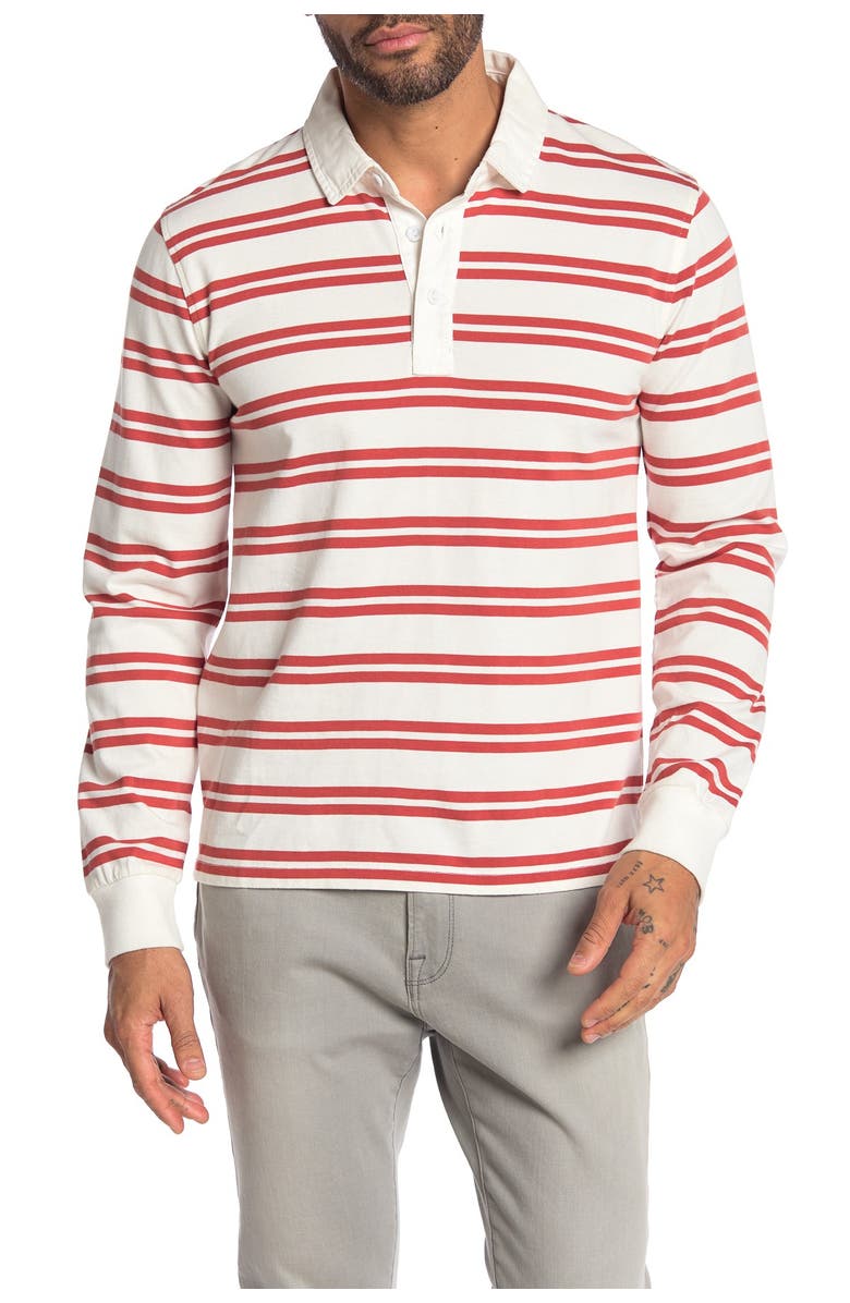 FRAME Stripe Print Rugby Shirt, Main, color, 
