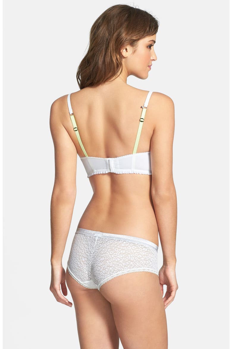 'Stella' Eyelet Underwire Corselette Demi Bra, Alternate, color, CAMEO