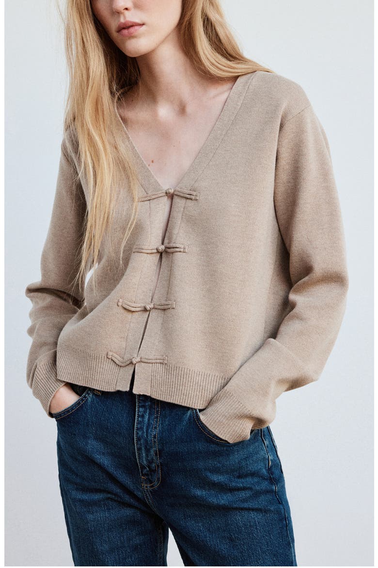 Toggle Front Knit Cardigan, Main, color, MEDIUM BROWN