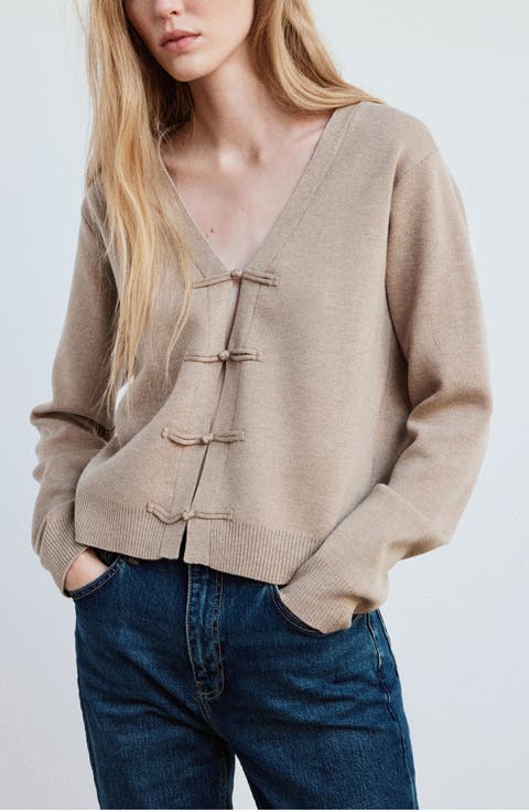 Toggle Front Knit Cardigan
