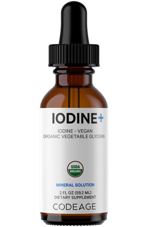 Codeage Iodine Liquid - USDA Organic Vegan Mineral Drops in White 