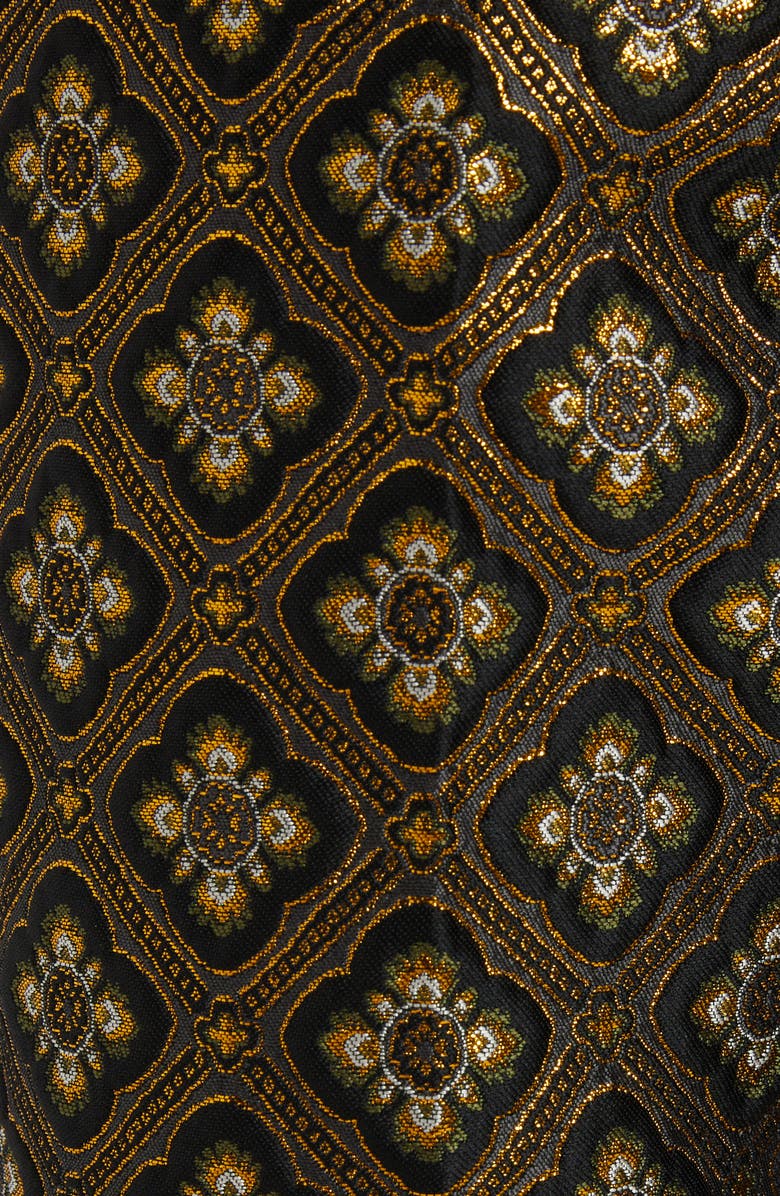 Etro Metallic Floral Jacquard Ankle Pants, Alternate, color, 