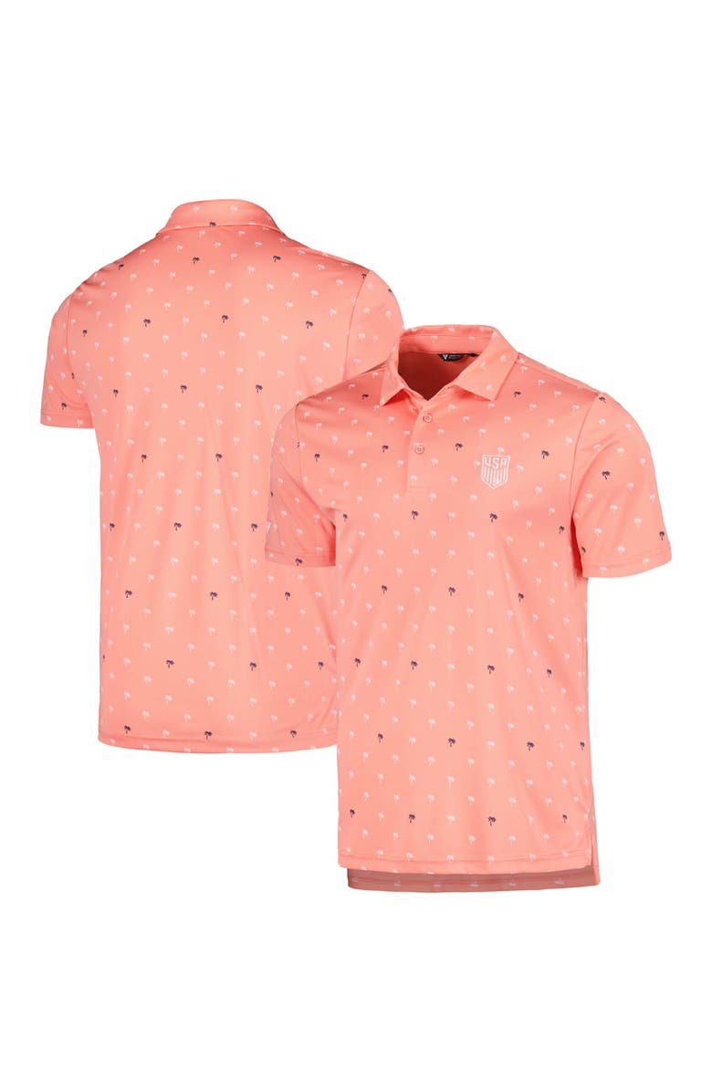 LEVELWEAR Men's Levelwear Coral USMNT Groove Performance Polo, Alternate, color, Coral