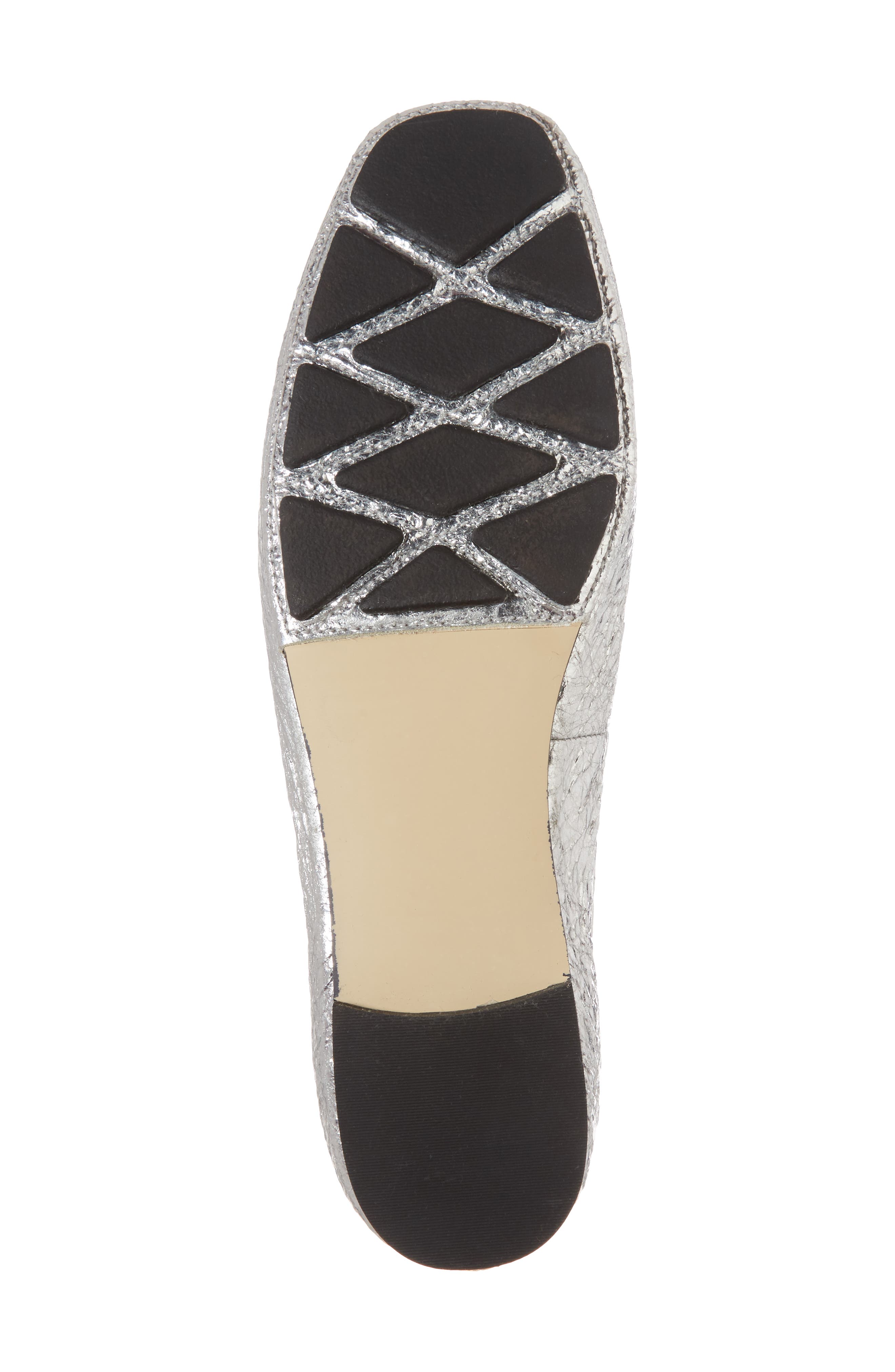 Laila Driver Ballet Flat, Alternate, color, SILVER/ PERFECT BLACK