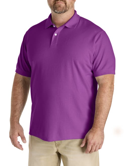 Harbor Bay By Dxl Big & Tall Piqué Polo Shirt In Purple