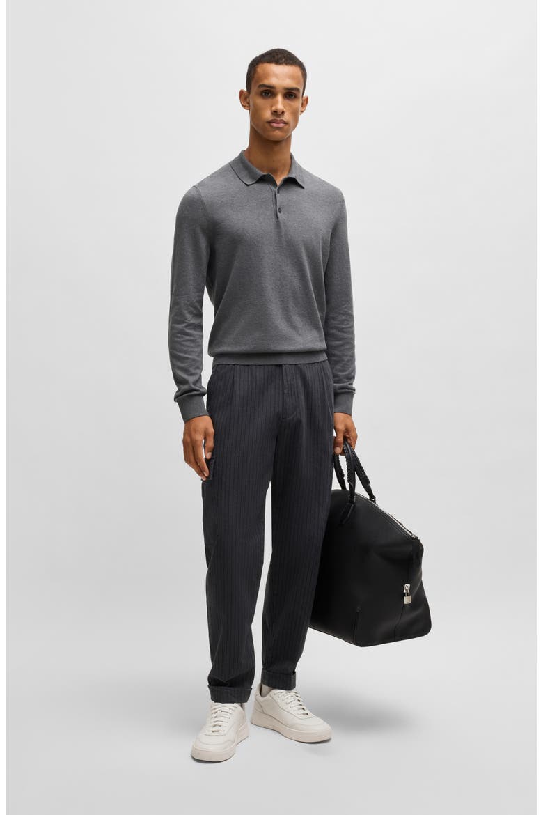 Gemello Cotton Polo Sweater, Alternate, color, MEDIUM GREY
