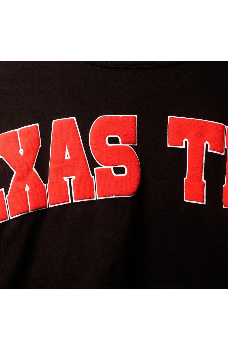 SPIRIT JERSEY Women's Black Texas Tech Red Raiders Laurels Crop Long Sleeve T-Shirt, Alternate, color,