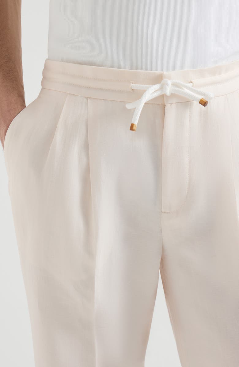 Brunello Cucinelli Trousers with drawstring, Alternate, color, Off-White