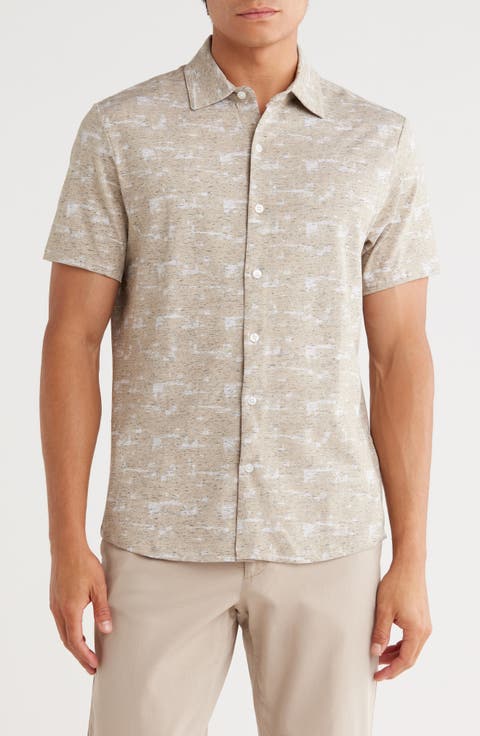 Feliz Short Sleeve Knit Button-Up Shirt