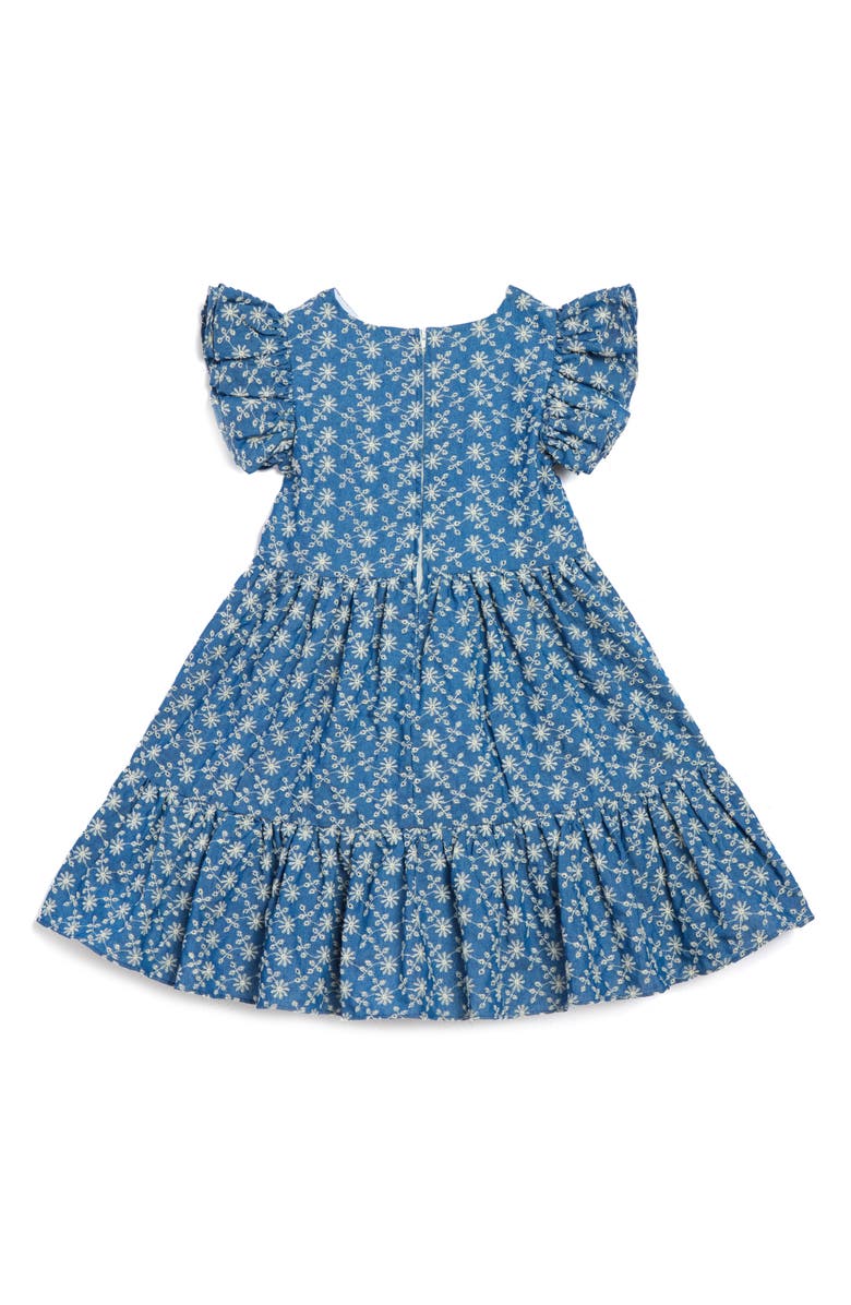 Pippa & Julie Kids' Serena Eyelet Chambray Dress, Alternate, color, Blue