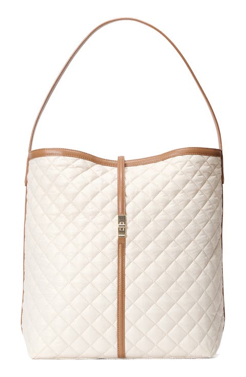 Large Astor Quilted Nylon Hobo Bag