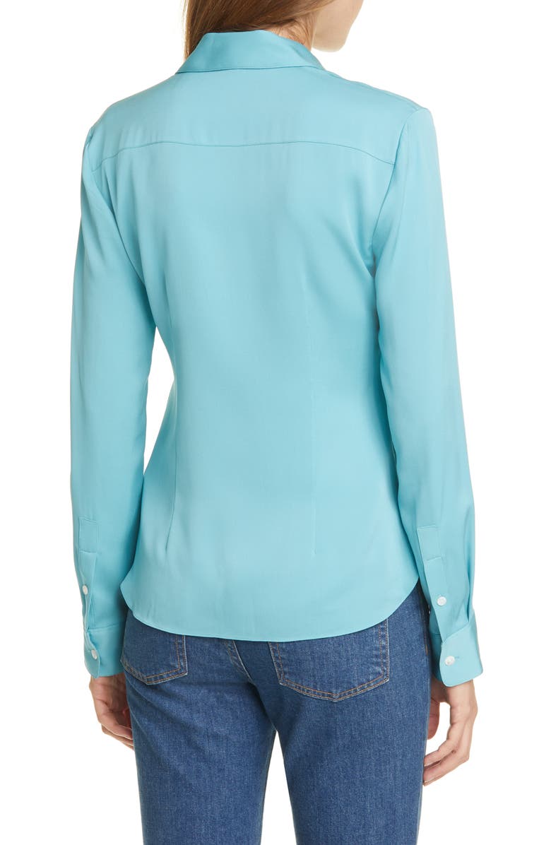 Theory Classic Fitted Stretch Silk Shirt, Alternate, color, 