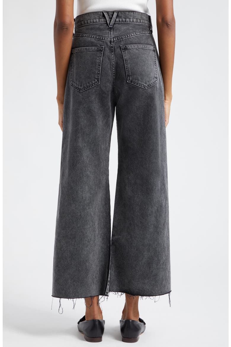 Taylor High Waist Raw Hem Crop Wide Leg Jeans, Alternate, color, ASH ONYX