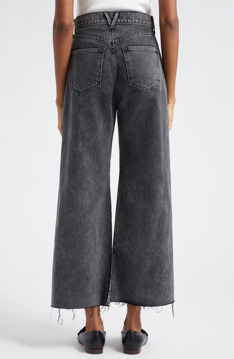 Veronica Beard Taylor High Waist Raw Hem Crop Wide Leg Jeans, Alternate, color, 