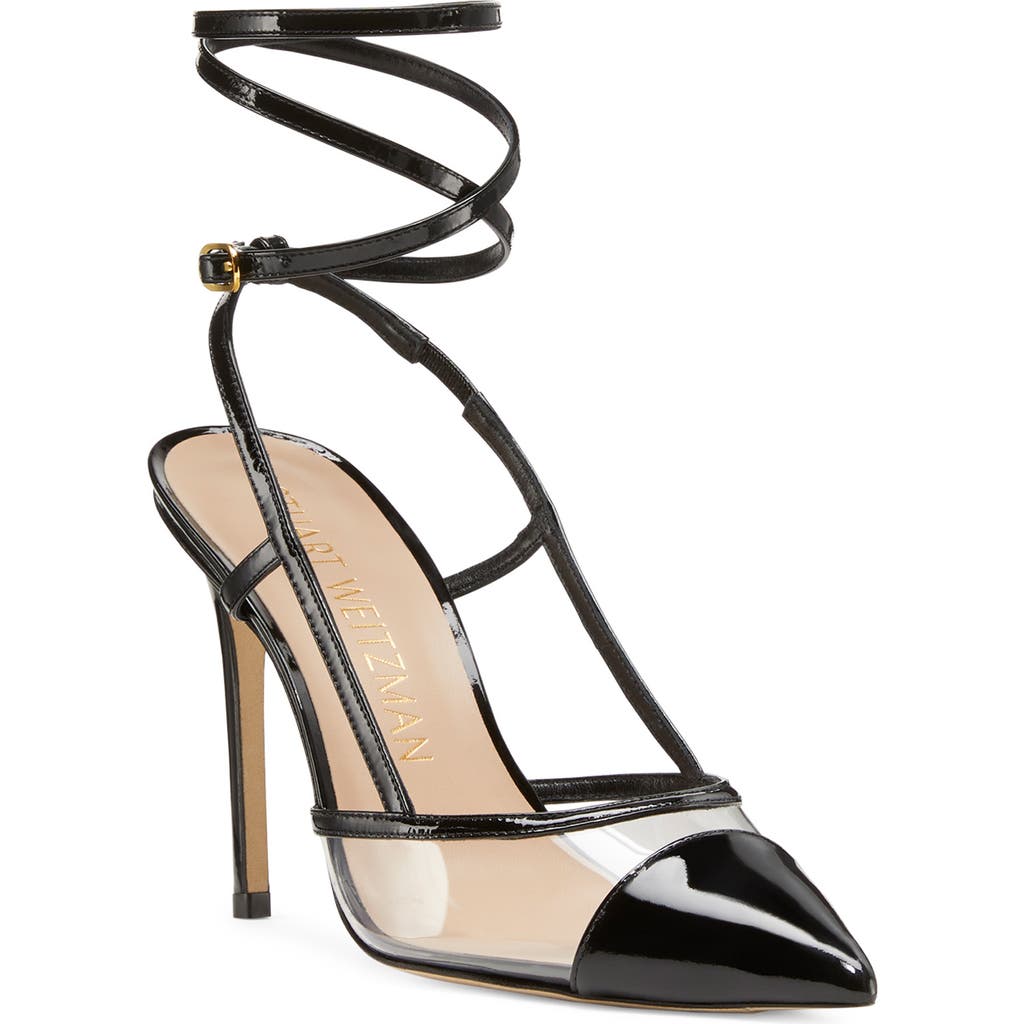Stuart Weitzman Mondian Ankle Wrap Pump In Black