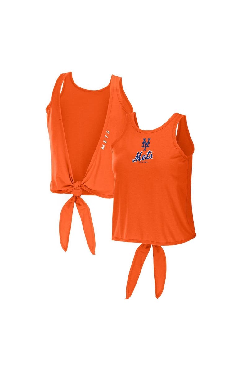 WEAR by Erin Andrews Women's WEAR by Erin Andrews Orange New York Mets Open Back Twist Tie Tank Top, Alternate, color, 