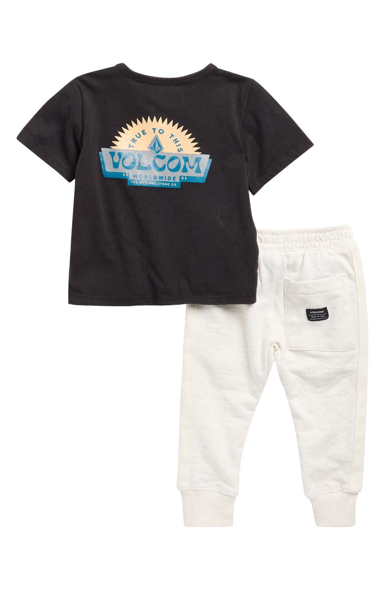 Volcom Jersey Graphic T-Shirt & Joggers Set, Alternate, color, Black