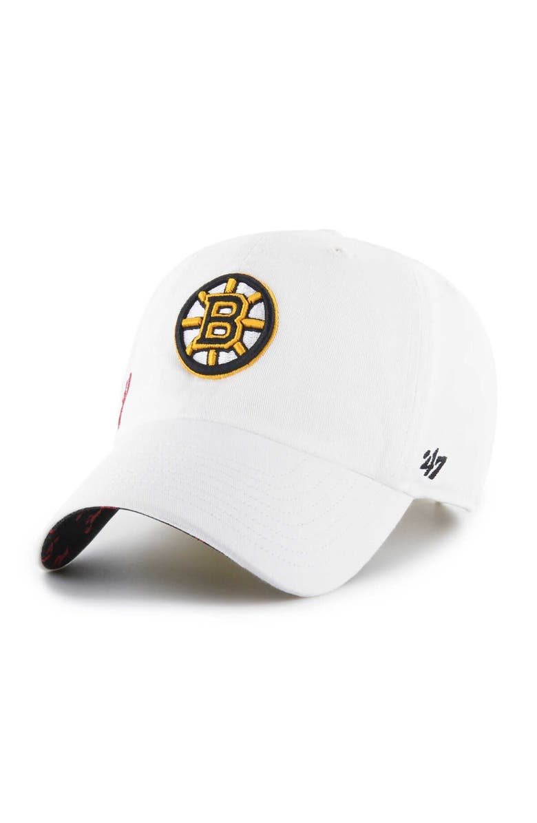 '47 Women's '47 White Boston Bruins Confetti Clean Up Adjustable Hat, Alternate, color, 