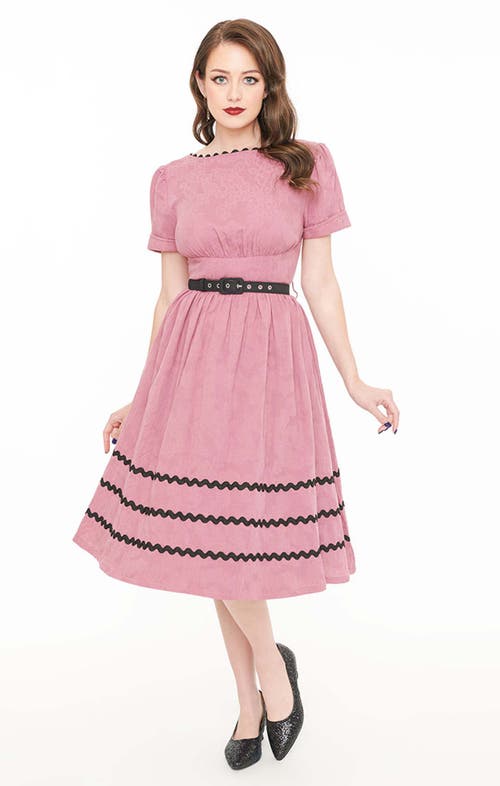 UNIQUE VINTAGE UNIQUE VINTAGE BOATNECK RICRAC SWING DRESS