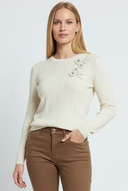 Exquise Ryann Embroidered Knit Blouse