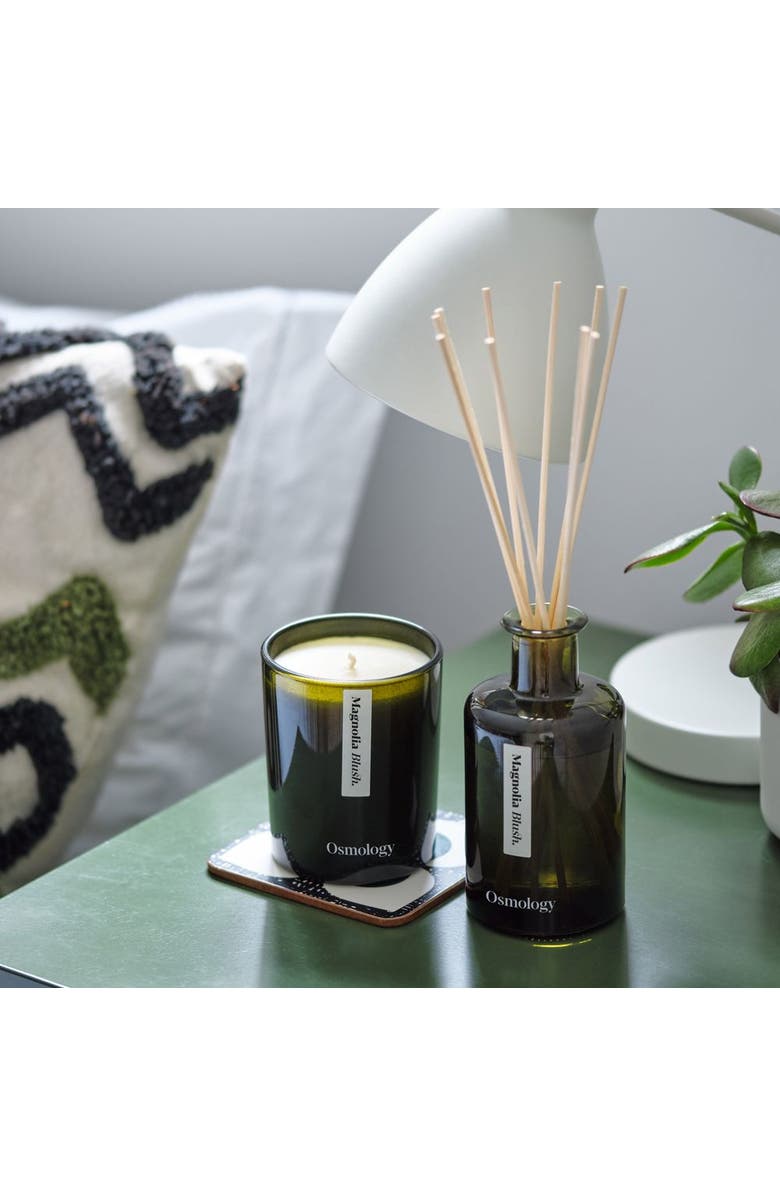 Osmology Magnolia Blush Scented Candle - Magnolia, Hibiscus, Cedarwood and Mandarin, Alternate, color, Black