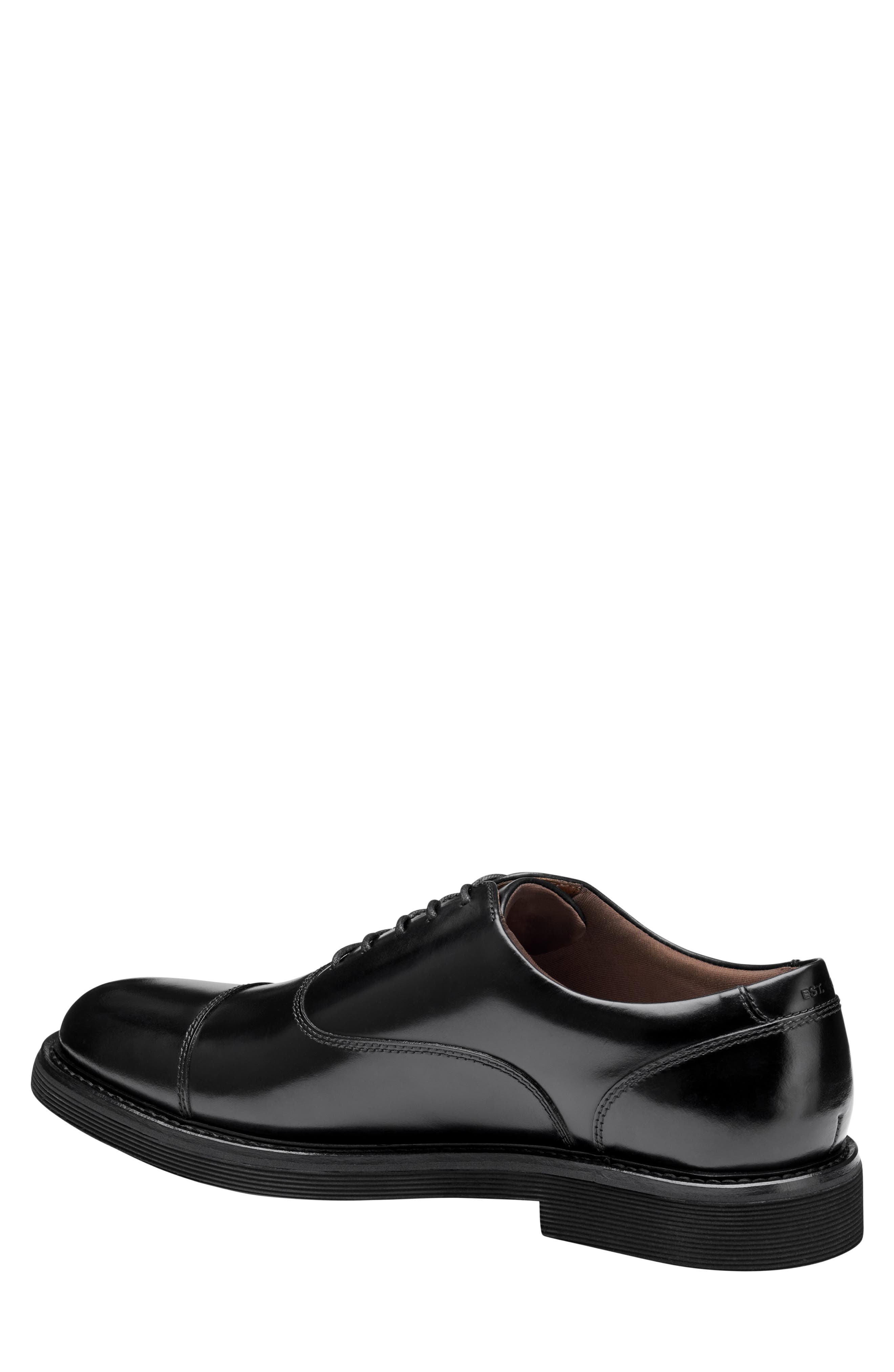 Johnston & Murphy Tyson Cap Toe Oxford, Alternate, color, Black Full Grain