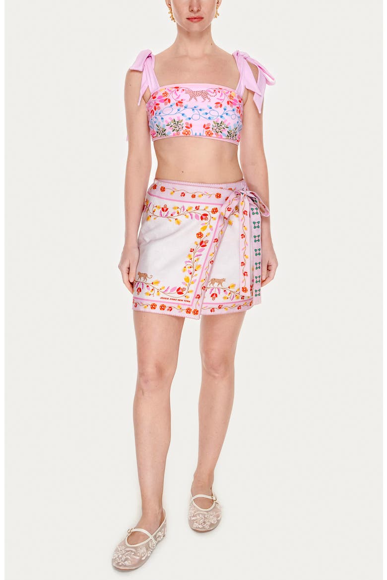 Swim Cover Up Skirt-Pink Blossom, Alternate, color, Pink